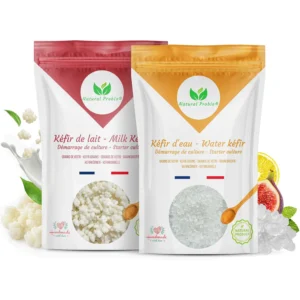 Duo kéfir Natural Probio : sachet de grains de kéfir de lait 20 g et sachet de grains de kéfir de fruits 30 g