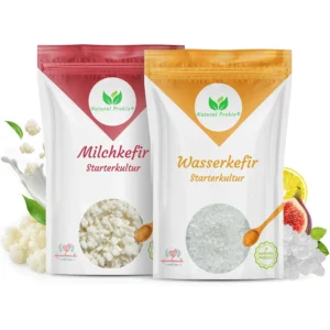 Duo Natural Probio: Beutel Milchkefir Starterkultur 20 g und Beutel Wasserkefir Starterkultur 30 g